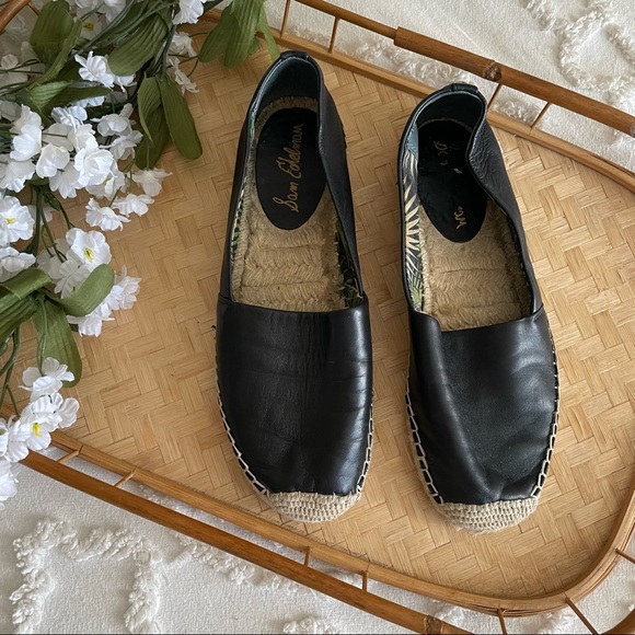 Sam Edelman Black Slip On Espadrille Shoes sz 8 - Picture 2 of 6